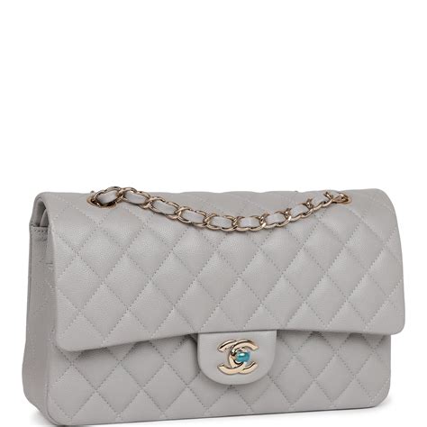 chanel classic flap grey caviar